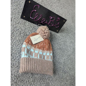 NWT Universal Thread Blue Brown Sparkle Fleece Lined Winter Hat